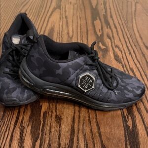 Philipp Plein Black Camouflage Runner Sneakers